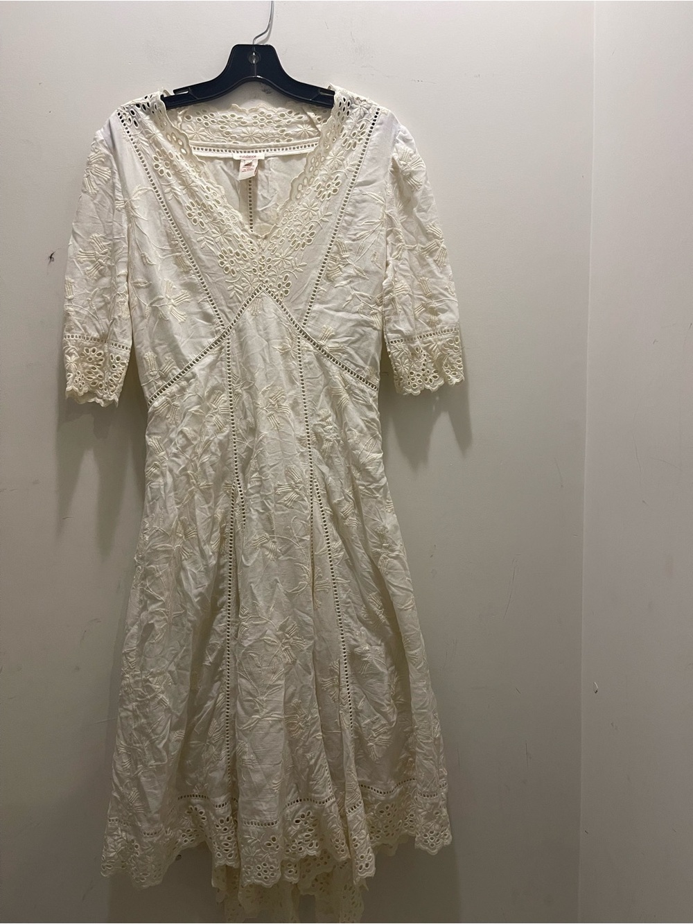 Sundance Eyelet Lace Handkerchief Hem Dress